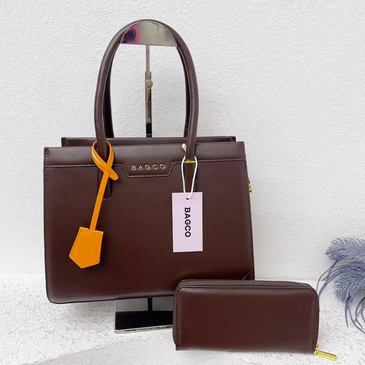 Bagco 2-Piece Chocolate Tote Bag Set