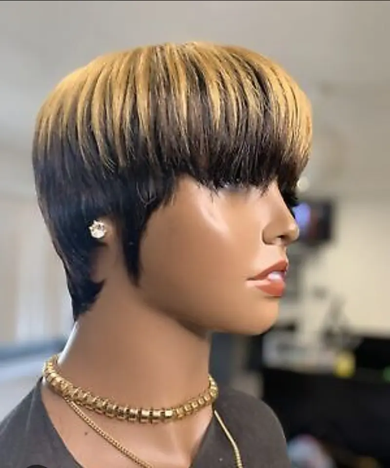 Classic Blonde Highlight Pixie Wig