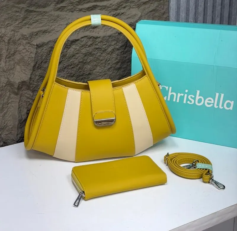 Luxury Chrisbella Crescent Tote Bag Set