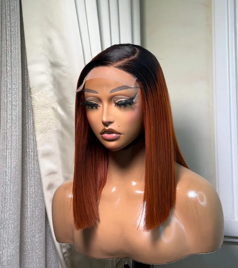 SDD Chinese Bone Straight 5x5 Closure Wig - 1B/350 Ombre