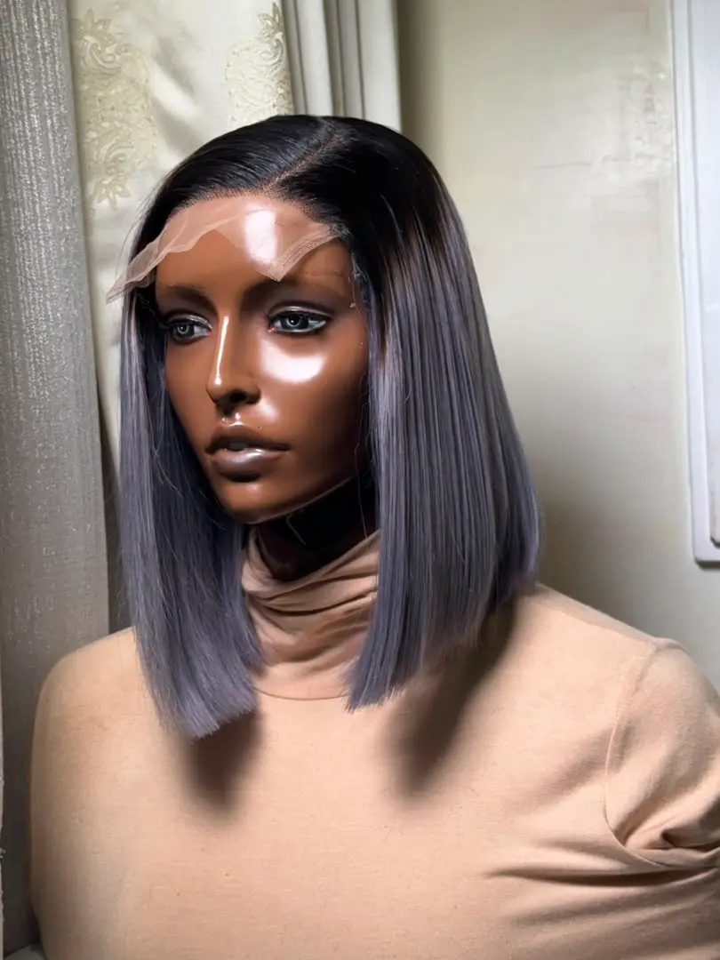 Louis SDD 5x5 Closure Wig - Black to Gray Ombre